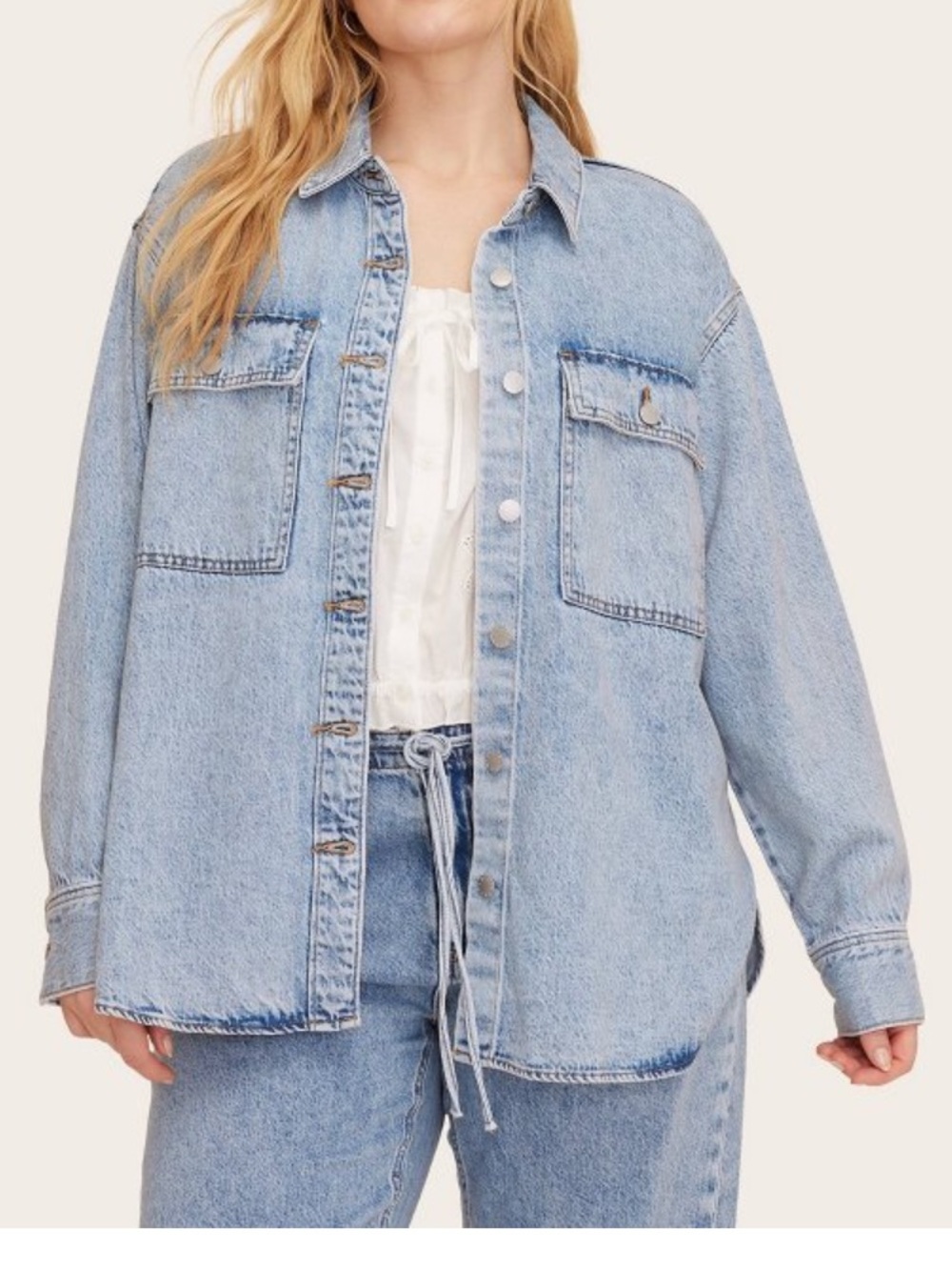Parke x Target denim Shacket jacket Light Wash Denim Shacket